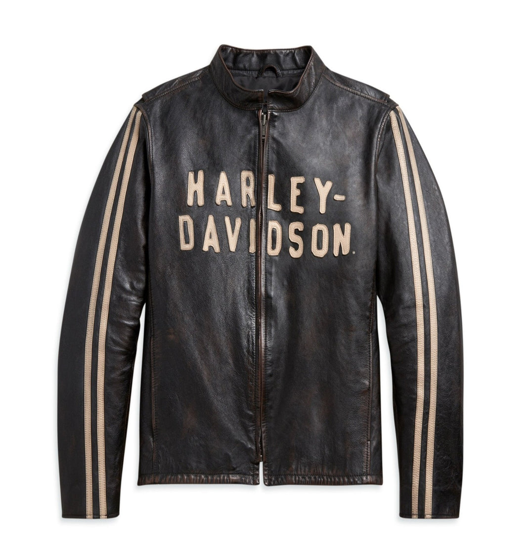 Harley-Davidson Men's Sleeve Stripe Leather Jacket