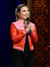 Load image into Gallery viewer, Taylor Tomlinson After Midnight Red Leather Jacket
