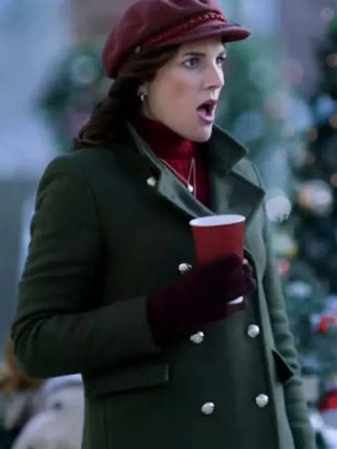 Brittany Clough Movie Just Like A Christmas 2023 Alex Green Coat