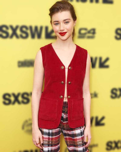 Sydney Taylor American Born Chinese Premiere 2023 Red Leather Vest