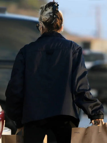 Miley Cyrus Black Bomber Jacket