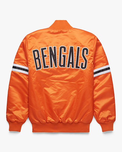 Mens Orange Satin Bengals Starter Varsity Jacket