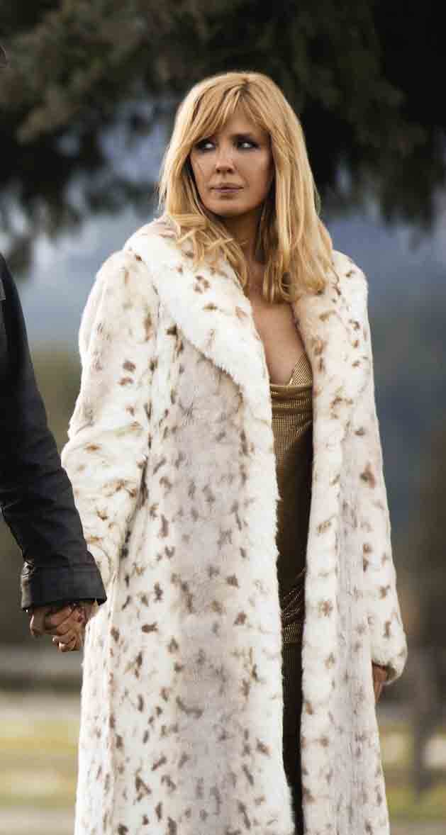 Beth Dutton Yellowstone Leather Leopard Coat