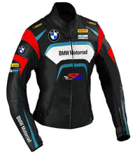 Load image into Gallery viewer, BMW Motorrad By Gsxr Black Leather Biker Jacket
