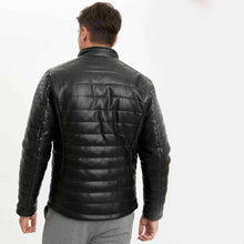Load image into Gallery viewer, Mens Slim Fit Dark Black Biker Jacket
