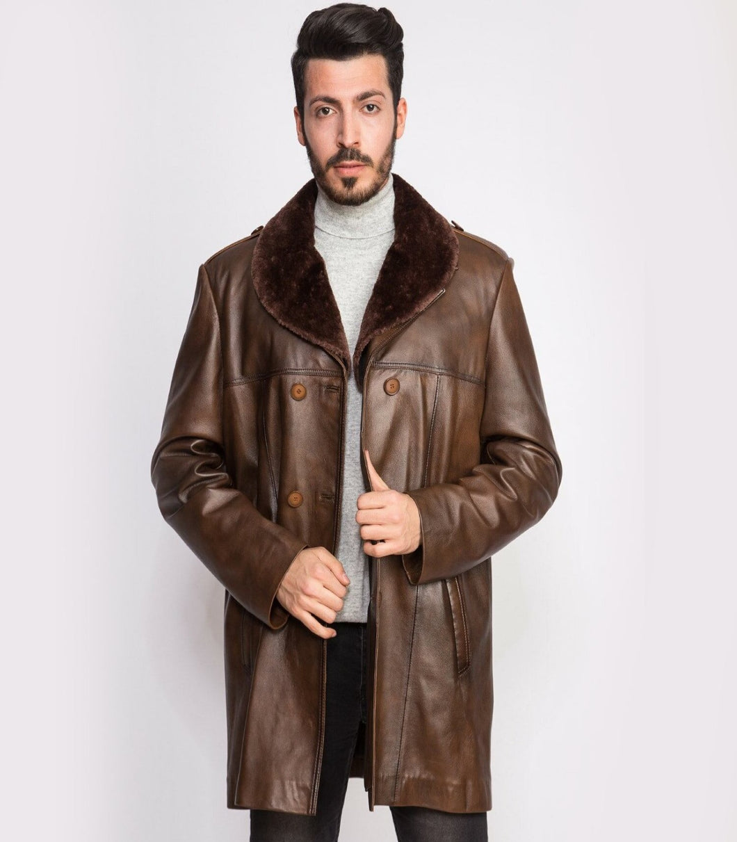 Mens Glamorous Brown Double Breasted Jacket