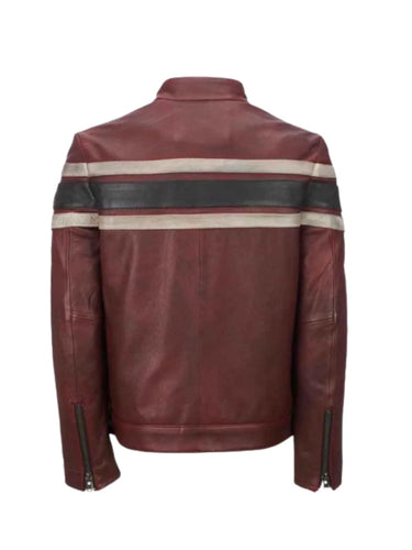Mens Retro Red Waxed Vintage Jacket