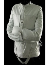 Load image into Gallery viewer, Mens White Genuine Leather Strait Jacket
