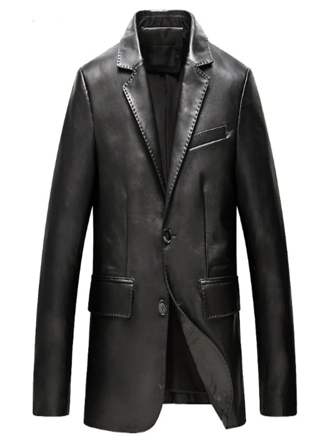 Men's Black Genuine Lambskin Blazer Coat