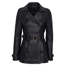 Load image into Gallery viewer, Women’s Dark Black Skin Fit Leather Jacket
