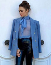 Load image into Gallery viewer, Emily In Paris S2 Lily Collins Blue Peacoat

