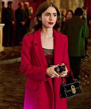 Load image into Gallery viewer, Emily In Paris Lily Collins Red Coat
