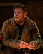 Load image into Gallery viewer, Extraction 2 2023 Chris Hemsworth Shearling Brown Jacket
