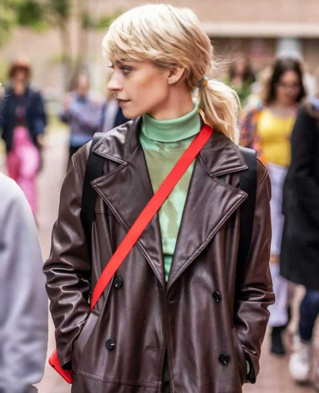 Alin Szewczyk Fanfik Movie 2023 Brown Leather Trench Coat