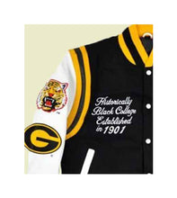 Load image into Gallery viewer, Grambling State University Motto Varsity Jacket
