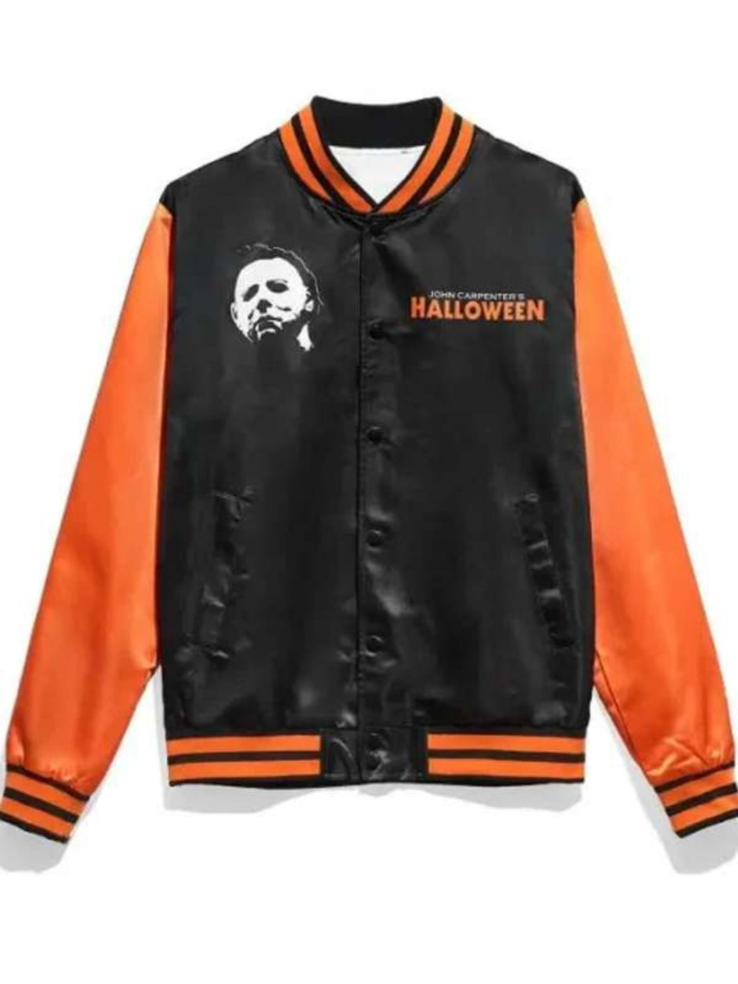 Halloween Men's Bomber Black and Orange Jacket