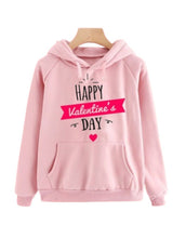 Load image into Gallery viewer, Happy Valentine’s Day Pink Printed Hoodie
