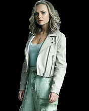 Load image into Gallery viewer, Madison Iseman Knights of the Zodiac 2023 White Biker Leather Jacket
