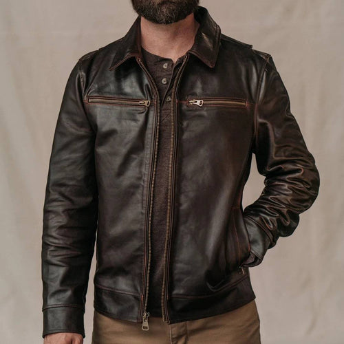 Mens Legacy Brown Leather Jacket