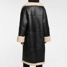 Load image into Gallery viewer, Womens Elegant Black Sheepskin Shearling Coat
