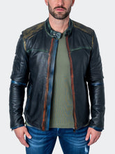 Load image into Gallery viewer, Mens Black Designer Leather Jacket
