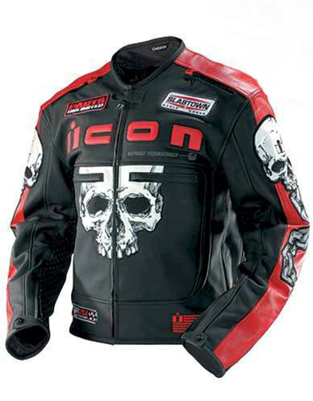 Mens Icon Motorhead Skull Black Biker Jacket