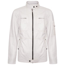 Load image into Gallery viewer, Men’s Vintage White Real Leather Jackets
