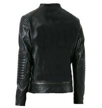 Load image into Gallery viewer, Mens Black Bomber Quilted Leather stylish Jacket
