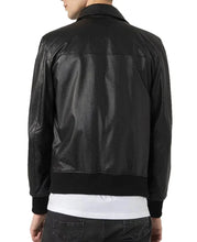 Load image into Gallery viewer, New Mens Black Bomber Moto Leather Jacket
