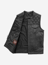 Load image into Gallery viewer, Men’s Black Motorcycle Leather Vest
