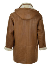 Load image into Gallery viewer, Men’s Brown Shearling Fur Hooded Winter Coat
