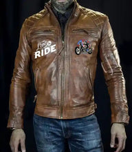 Load image into Gallery viewer, Mens Designer Classic American Choppers Vintage Motorcycle Brown Leather Jacket
