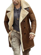 Load image into Gallery viewer, Mens Glamorous Fur Shearling Brown Leather Coat
