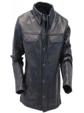 Load image into Gallery viewer, Mens Timeless Look Real Black Leather Shirt
