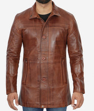 Load image into Gallery viewer, Mens Brown Real Leather Coat
