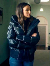 Load image into Gallery viewer, Michelle Keegan Fool Me Once Black Puffer Jacket
