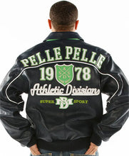 Load image into Gallery viewer, Pelle Pelle Athletic Division Real Leather Black Jacket
