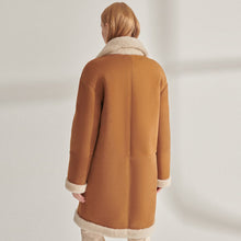Load image into Gallery viewer, Womens Elegant Shearling Leather Long Coat
