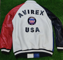 Load image into Gallery viewer, Color Block Avirex USA Icon Leather Jacket
