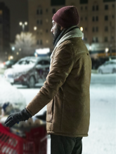 Load image into Gallery viewer, Station Eleven TV Series 2021 Himesh Patel Brown Shearling Jacket
