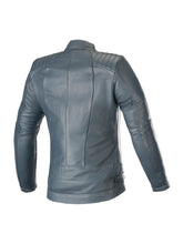 Load image into Gallery viewer, Women Stone Blue Biker Leather Jacket
