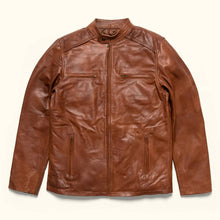 Load image into Gallery viewer, Mens glamorous Brown Leather Jacket
