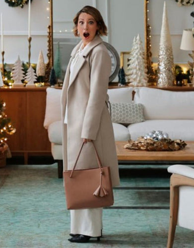 Vanessa Lengies TV Movie Take Me Back For Christmas 2023 Renée Beige Coat