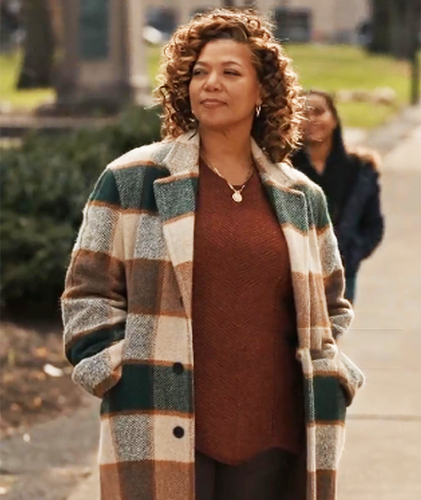The Equalizer Queen Latifah Checked Coat