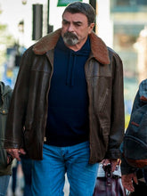 Load image into Gallery viewer, Jesse Stone Tom Selleck Fur Collar Leather Jacket
