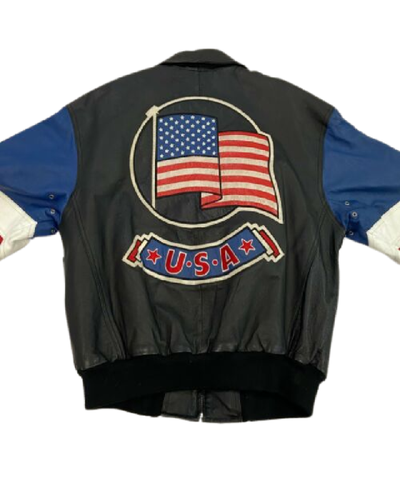 USA Flag Leather Jacket