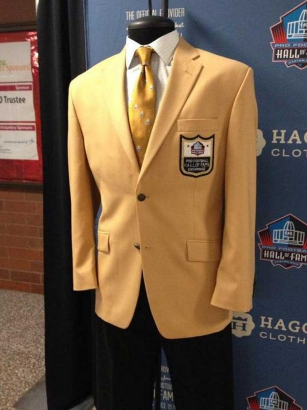 Men NFL Hall Of Fame Gold Jacket