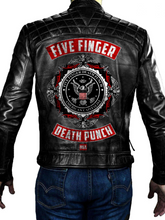 Load image into Gallery viewer, Mens Designer Five Finger Death Punch Black Leather Jacket

