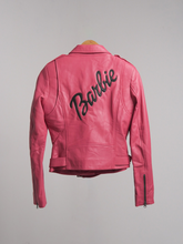 Load image into Gallery viewer, Women Genuine Barbie Pink Leather Biker Jacket
