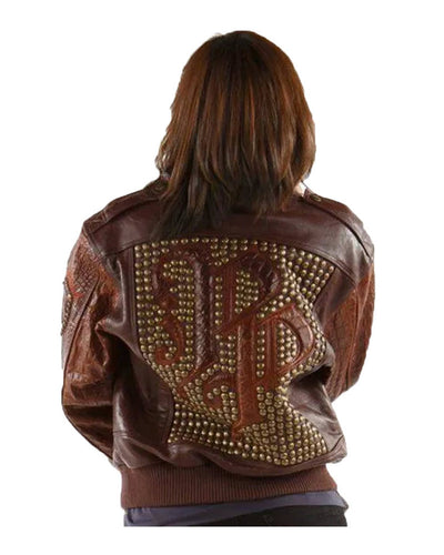 Women Pelle Pelle Bomber Brown Leather Jacket